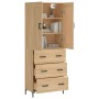 Aparador alto madera contrachapada color roble 69,5x34x180 cm de vidaXL, Aparadores - Ref: Foro24-3199748, Precio: 157,80 €, ...