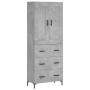 Aparador alto madera contrachapada gris hormigón 69,5x34x180 cm de vidaXL, Aparadores - Ref: Foro24-3199749, Precio: 158,41 €...