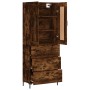 Aparador alto madera contrachapada roble ahumado 69,5x34x180 cm de vidaXL, Aparadores - Ref: Foro24-3199750, Precio: 159,44 €...