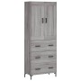 Aparador alto madera contrachapada gris sonoma 69,5x34x180 cm de vidaXL, Aparadores - Ref: Foro24-3199751, Precio: 166,52 €, ...