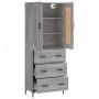 Aparador alto madera contrachapada gris sonoma 69,5x34x180 cm de vidaXL, Aparadores - Ref: Foro24-3199751, Precio: 166,52 €, ...