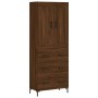 Aparador alto madera contrachapada marrón roble 69,5x34x180 cm de vidaXL, Aparadores - Ref: Foro24-3199752, Precio: 163,76 €,...