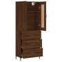 Aparador alto madera contrachapada marrón roble 69,5x34x180 cm de vidaXL, Aparadores - Ref: Foro24-3199752, Precio: 163,76 €,...