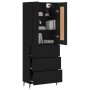 Tall black plywood sideboard 69.5x34x180 cm by vidaXL, Sideboards - Ref: Foro24-3199762, Price: 190,61 €, Discount: %