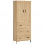 Aparador alto madera contrachapada color roble 69,5x34x180 cm de vidaXL, Aparadores - Ref: Foro24-3199764, Precio: 175,33 €, ...