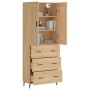 Aparador alto madera contrachapada color roble 69,5x34x180 cm de vidaXL, Aparadores - Ref: Foro24-3199764, Precio: 175,33 €, ...