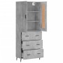 Aparador alto madera contrachapada gris hormigón 69,5x34x180 cm de vidaXL, Aparadores - Ref: Foro24-3199765, Precio: 160,86 €...