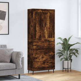 Aparador alto madera contrachapada roble ahumado 69,5x34x180 cm de vidaXL, Aparadores - Ref: Foro24-3199766, Precio: 177,99 €...