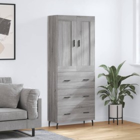 Aparador alto madera contrachapada gris sonoma 69,5x34x180 cm de vidaXL, Aparadores - Ref: Foro24-3199767, Precio: 166,39 €, ...