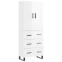 Aparador alto madera contrachapada blanco brillo 69,5x34x180 cm de vidaXL, Aparadores - Ref: Foro24-3199771, Precio: 180,79 €...