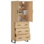 Aparador alto madera contrachapada color roble 69,5x34x180 cm de vidaXL, Aparadores - Ref: Foro24-3199772, Precio: 198,78 €, ...