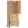 Aparador alto madera contrachapada color roble 69,5x34x180 cm de vidaXL, Aparadores - Ref: Foro24-3199772, Precio: 198,78 €, ...