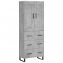 Aparador alto madera contrachapada gris hormigón 69,5x34x180 cm de vidaXL, Aparadores - Ref: Foro24-3199773, Precio: 173,24 €...