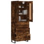 Aparador alto madera contrachapada roble ahumado 69,5x34x180 cm de vidaXL, Aparadores - Ref: Foro24-3199774, Precio: 173,90 €...