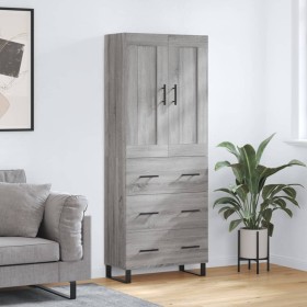 Aparador alto madera contrachapada gris sonoma 69,5x34x180 cm de vidaXL, Aparadores - Ref: Foro24-3199775, Precio: 181,99 €, ...