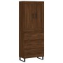 Aparador alto madera contrachapada marrón roble 69,5x34x180 cm de vidaXL, Aparadores - Ref: Foro24-3199776, Precio: 177,42 €,...