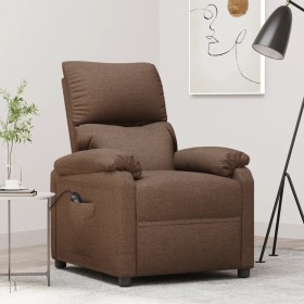 Sillón reclinable eléctrico de tela marrón de vidaXL, Sillones - Ref: Foro24-3073825, Precio: 243,99 €, Descuento: %