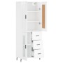 Aparador alto madera contrachapada blanco brillo 69,5x34x180 cm de vidaXL, Aparadores - Ref: Foro24-3199955, Precio: 174,99 €...