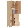 Tall plywood oak-colored highboard 69.5x34x180 cm by vidaXL, Sideboards - Ref: Foro24-3199956, Price: 166,99 €, Discount: %