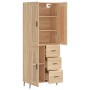 Tall plywood oak-colored highboard 69.5x34x180 cm by vidaXL, Sideboards - Ref: Foro24-3199956, Price: 166,99 €, Discount: %