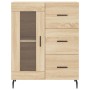 Tall plywood oak-colored highboard 69.5x34x180 cm by vidaXL, Sideboards - Ref: Foro24-3199956, Price: 166,99 €, Discount: %