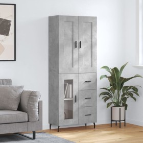 Concrete gray plywood tall sideboard 69.5x34x180 cm by vidaXL, Sideboards - Ref: Foro24-3199957, Price: 161,40 €, Discount: %