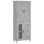 Aparador alto madera contrachapada gris hormigón 69,5x34x180 cm de vidaXL, Aparadores - Ref: Foro24-3199957, Precio: 161,40 €...