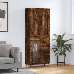 Aparador alto madera contrachapada roble ahumado 69,5x34x180 cm de vidaXL, Aparadores - Ref: Foro24-3199958, Precio: 179,99 €...