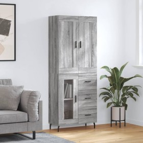 Aparador alto madera contrachapada gris sonoma 69,5x34x180 cm de vidaXL, Aparadores - Ref: Foro24-3199959, Precio: 166,80 €, ...