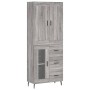 Aparador alto madera contrachapada gris sonoma 69,5x34x180 cm de vidaXL, Aparadores - Ref: Foro24-3199959, Precio: 166,59 €, ...