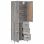 Aparador alto madera contrachapada gris sonoma 69,5x34x180 cm de vidaXL, Aparadores - Ref: Foro24-3199959, Precio: 166,59 €, ...