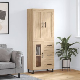 Aparador alto madera contrachapada color roble 69,5x34x180 cm de vidaXL, Aparadores - Ref: Foro24-3199964, Precio: 183,99 €, ...