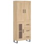 Aparador alto madera contrachapada color roble 69,5x34x180 cm de vidaXL, Aparadores - Ref: Foro24-3199964, Precio: 180,41 €, ...