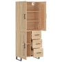 Aparador alto madera contrachapada color roble 69,5x34x180 cm de vidaXL, Aparadores - Ref: Foro24-3199964, Precio: 180,41 €, ...