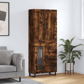 Aparador alto madera contrachapada roble ahumado 69,5x34x180 cm de vidaXL, Aparadores - Ref: Foro24-3199966, Precio: 166,16 €...