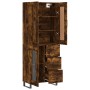 Aparador alto madera contrachapada roble ahumado 69,5x34x180 cm de vidaXL, Aparadores - Ref: Foro24-3199966, Precio: 173,50 €...