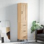 Aparador de madera contrachapada roble Sonoma 34,5x34x180 cm de vidaXL, Aparadores - Ref: Foro24-3200196, Precio: 110,99 €, D...