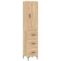 Aparador de madera contrachapada roble Sonoma 34,5x34x180 cm de vidaXL, Aparadores - Ref: Foro24-3200196, Precio: 110,99 €, D...