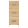 Aparador de madera contrachapada roble Sonoma 34,5x34x180 cm de vidaXL, Aparadores - Ref: Foro24-3200196, Precio: 110,99 €, D...