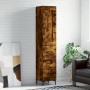 Aparador de madera contrachapada roble ahumado 34,5x34x180 cm de vidaXL, Aparadores - Ref: Foro24-3200198, Precio: 111,57 €, ...