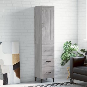 Aparador alto madera contrachapada gris Sonoma 34,5x34x180 cm de vidaXL, Aparadores - Ref: Foro24-3200199, Precio: 115,99 €, ...