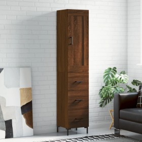 Tall oak brown plywood highboard 34.5x34x180 cm by vidaXL, Sideboards - Ref: Foro24-3200200, Price: 116,96 €, Discount: %