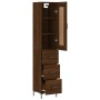 Tall oak brown plywood highboard 34.5x34x180 cm by vidaXL, Sideboards - Ref: Foro24-3200200, Price: 116,96 €, Discount: %