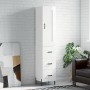 Aparador alto madera contrachapada blanco brillo 34,5x34x180 cm de vidaXL, Aparadores - Ref: Foro24-3200203, Precio: 130,56 €...