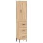 Aparador de madera contrachapada roble Sonoma 34,5x34x180 cm de vidaXL, Aparadores - Ref: Foro24-3200204, Precio: 117,35 €, D...