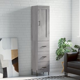 Aparador alto madera contrachapada gris Sonoma 34,5x34x180 cm de vidaXL, Aparadores - Ref: Foro24-3200207, Precio: 121,99 €, ...