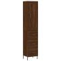 Aparador alto madera contrachapada roble marrón 34,5x34x180 cm de vidaXL, Aparadores - Ref: Foro24-3200208, Precio: 123,75 €,...