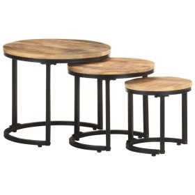 Side tables 3 Pieces rough mango wood by vidaXL, Side tables - Ref: Foro24-320686, Price: 107,99 €, Discount: %