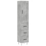 Aparador de madera contrachapada gris hormigón 34,5x34x180 cm de vidaXL, Aparadores - Ref: Foro24-3200229, Precio: 104,54 €, ...