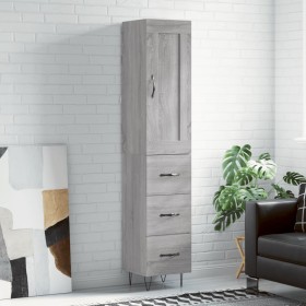 Aparador alto madera contrachapada gris Sonoma 34,5x34x180 cm de vidaXL, Aparadores - Ref: Foro24-3200231, Precio: 106,99 €, ...